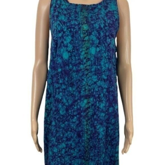 NNAMDI Ibenagu Spirit of Courage old style African tie dye sleeveless dress med - Picture 2 of 13